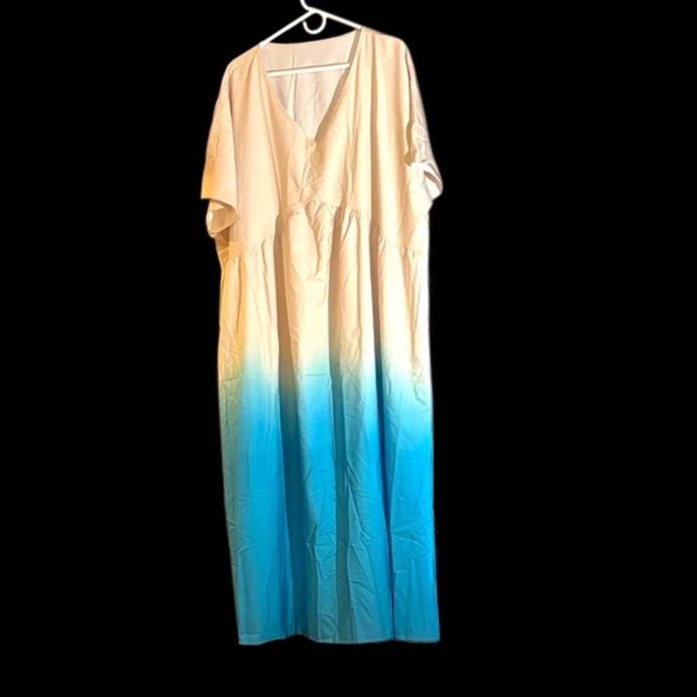 NWOT-Elegant Blue and White Maxi Dress